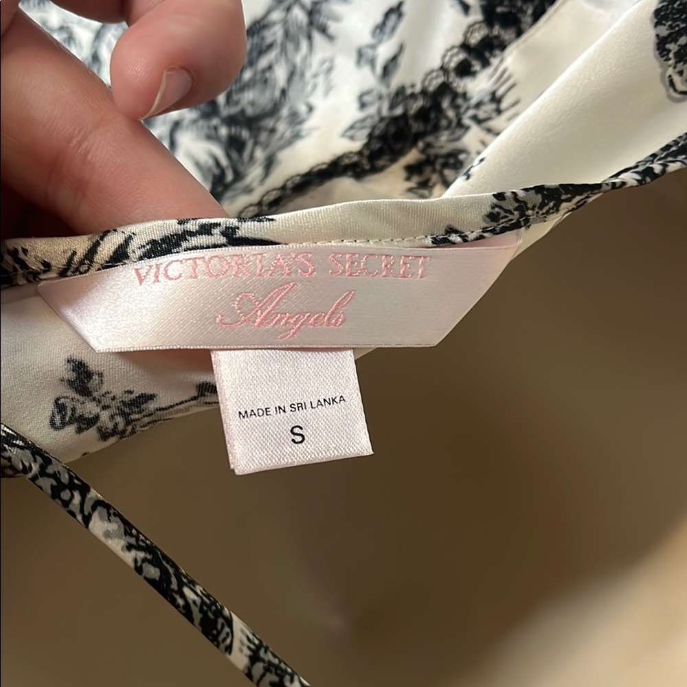 Victoria's Secret Black and White Asymmetrical Embellished Camisole - Picture 2 of 3
